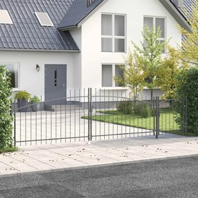 vidaXL Πύλη Κήπου WOERDEN 150 x 500 cm Ατσάλι Γκρι Κλειδώσιμο