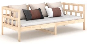 Καναπές Κρεβάτι 80 x 200 εκ. από Μασίφ Ξύλο Πεύκου - Καφέ