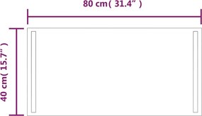 vidaXL Καθρέφτης Μπάνιου με LED 40x80 εκ.