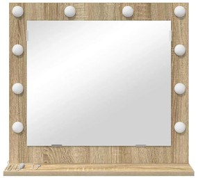 vidaXL Καθρέφτης τουαλέτας με καθρέφτη Δρύς Sonoma 60 x 55 x 18 εκ.