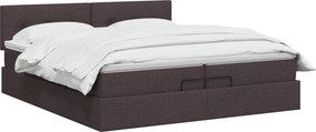 vidaXL Κρεβάτι Ottoman με στρώμα Σκούρο Καφέ 200 x 200 cm Ύφασμα