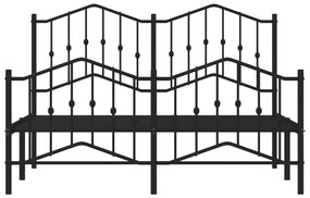 vidaXL Πλαίσιο Κρεβατιού με Κεφαλάρι/Ποδαρικό Μαύρο 140x200εκ. Μέταλλο