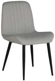 Καρέκλα Versa 320-000023 54x63,5x84cm Ecru-Black Metal, Fabric