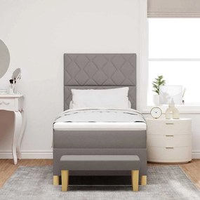 vidaXL Κρεβάτι με ελατήρια με στρώμα Taupe 100 x 200 cm ύφασμα