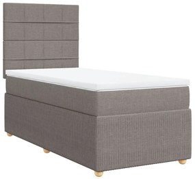 Κρεβάτι Boxspring με Στρώμα Taupe 80x200 εκ. Υφασμάτινο - Μπεζ-Γκρι