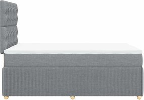 vidaXL Κρεβάτι Boxspring με Στρώμα Ανοιχτό Γκρι 120x200 εκ. Υφασμάτινο