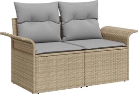 vidaXL Σετ Καναπέ Κήπου 7 τμχ. Μπεζ συνθετικό ρατάν