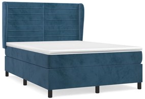 ΚΡΕΒΑΤΙ BOXSPRING ΜΕ ΣΤΡΩΜΑ ΣΚΟΥΡΟ ΜΠΛΕ 140X190 ΕΚ. ΒΕΛΟΥΔΙΝΟ 3129271