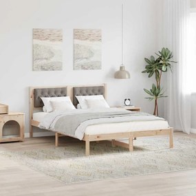 vidaXL Σκελετός Κρεβατιού Taupe 140 x 190 cm Στερεά ξυλεία πεύκου