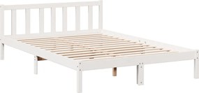 vidaXL Πλαίσιο Κρεβατιού Μακρύ Χωρ. Στρώμα Λευκό 140x210εκ Μασίφ Πεύκο