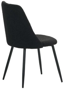Σετ Τραπεζαρίας Gustas-Giselle 5 τμχ λευκό μαρμάρου sintered stone-μπουκλέ μαύρο 120x60x75εκ 120x60x75 εκ.