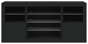 vidaXL Μπουφές με LED Μαύρος 142,5x37x67 εκ.