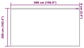 vidaXL Κουρτίνα Δαντέλας με κουρτίνες Floral Λευκό 500 x 260 εκ. Πολυεστέρας