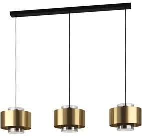 Φωτιστικό Οροφής - Ράγα Duglia 390067 128x28x150cm 3xE27 40W Black-Gold Eglo Steel,Glass