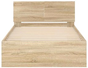 vidaXL Πλαίσιο Κρεβατιού με Κεφαλάρι Sonoma Δρυς 100x200εκ. Επεξ. Ξύλο