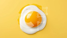 Σετ των 2 Intra Συλλεκτικό Ξύλινο Παζλ Plywood 4mm - Τηγανητό αυγό σε κίτρινο φόντο Σε Ξύλινο Κουτί - Διαστάσεις: 10x10 cm – 25 κομμάτια