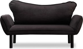 Διθέσιος Καναπές Κρεβάτι Μαύρο SAZOL 70x150x75