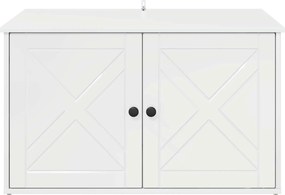 vidaXL Σπίτι Γάτας Λαμπερό Λευκό 85 x 55 x 50 εκ. Επεξεργασμένο ξύλο