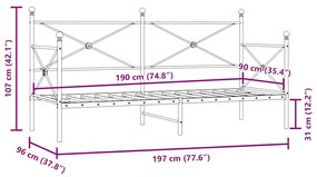 ΚΡΕΒΑΤΙ ΗΜΕΡΑΣ ΧΩΡΙΣ ΣΤΡΩΜΑ ΜΑΥΡΟ 90X190 CM ΑΤΣΑΛΙ 4104667