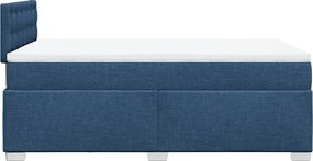 vidaXL Κρεβάτι Boxspring με Στρώμα Μπλε 120x190 εκ. Υφασμάτινο