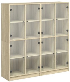 vidaXL Βιβλιοθήκη με Πόρτες Sonoma Δρυς 136x37x142 εκ. Επεξ. Ξύλο