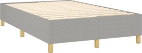 vidaXL Κρεβάτι Boxspring με Στρώμα Ανοιχτό Γκρι 120x200 εκ. Υφασμάτινο