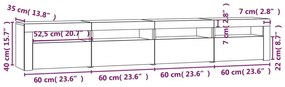 Έπιπλο Τηλεόρασης με LED Μαύρο 240x35x40 εκ. - Μαύρο