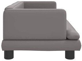 vidaXL Καναπές Παιδικός Γκρι 80 x 45 x 30 εκ. από Συνθετικό Δέρμα