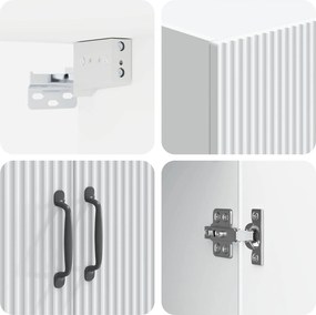vidaXL Τοίχου Ντουλάπα Λευκό 59 x 31 x 60 εκ Επεξεργασμένο Ξύλο