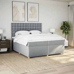 ΚΡΕΒΑΤΙ BOXSPRING ΜΕ ΣΤΡΩΜΑ ΑΝΟΙΧΤΟ ΓΚΡΙ 200X200 ΕΚ. ΥΦΑΣΜΑΤΙΝΟ 3291401