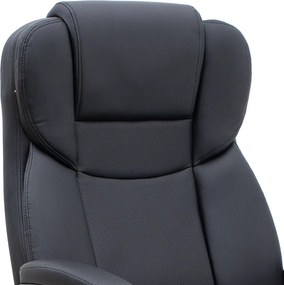 Καρέκλα γραφείου διευθυντική Morgan Megapap από τεχνόδερμα χρώμα μαύρο 67x65x112/122εκ.