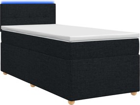 vidaXL Κρεβάτι box spring με στρώμα Μαύρο 100 x 200 cm Ύφασμα