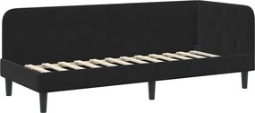 vidaXL Κρεβάτι Γωνίας Μαύρο 80 x 200 cm Βελούδο
