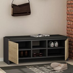 Παπουτσοθήκη Zulla Megapap χρώμα ανθρακί - sapphire oak 110x37x43εκ.