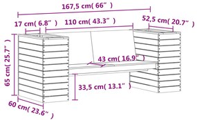 Ζαρντινιέρα Παγκάκι Καφέ 167,5 x 60 x 65 εκ. Μασίφ Ξύλο Πεύκου - Καφέ