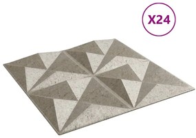 vidaXL Πάνελ Τοίχου 24 τεμ. Τσιμέντο Origami 50 x 50 εκ. 6 μ² από XPS