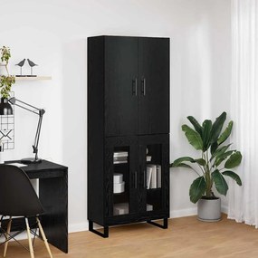 vidaXL Highboard 2 pcs Μαύρη Οξυά 69,5 x 34 x 180 εκ.