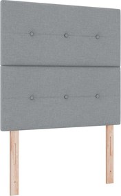 vidaXL Κρεβάτι box spring με στρώμα Ανοιχτό γκρι 90 x 190 cm Ύφασμα