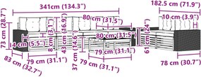 vidaXL Σειρά Καναπέ Εξωτερικού 7 pcs Φυσικό και Κρέμα Πολυεστέρας