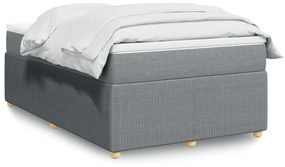 Κρεβάτι Boxspring με Στρώμα Ανοιχτό Γκρι 120x190 εκ. Υφασμάτινο