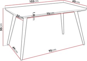 Τραπέζι Ines 100-Mauro - 103.00Χ60.00Χ50.00cm