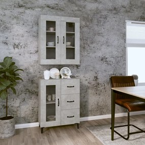 vidaXL Ντουλάπι Γκρι Σκυροδέματος 69,5x34x180 εκ. Επεξεργασμένο Ξύλο
