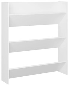 vidaXL Παπουτσοθήκες Τοίχου 2 τεμ. Λευκές 80x18x90 εκ. από Επεξ. Ξύλο