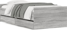 vidaXL Πλαίσιο Κρεβατιού με Συρτάρια Sonoma δρυς 90x200 εκ.