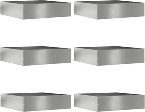 vidaXL Περίγραμμα γκαζόν 6 pcs Ασημί 50 x 50 x 13 εκ