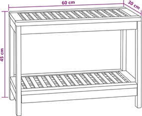 vidaXL Τραπέζι Πλευρικής Μπανιέρας Φυσικό 60 x 30 x 45 cm