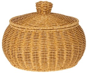 Καλάθι Με Καπάκι Rattan-Πλαστικό Κρεμ iliadis Φ29x21,5εκ. 85957