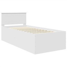 vidaXL Σκελετός Κρεβατιού Λευκό 75 x 190 cm Επεξεργασμένο ξύλο