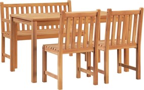 vidaXL Σετ Τραπεζαρίας Κήπου 4 Τεμαχίων από Μασίφ Ξύλο Teak