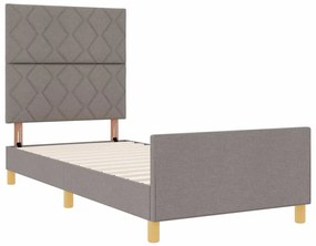 vidaXL Σκελετός Κρεβατιού με κεφαλάρι Taupe 100 x 200 cm ύφασμα